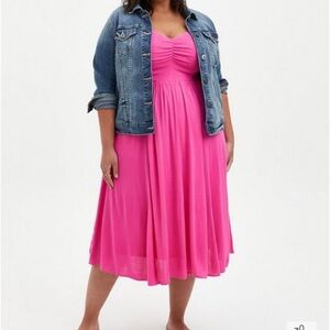 Torrid Midi Lenny Smocked Bodice Dress Size 00